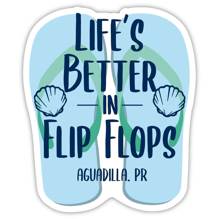 Aguadilla Puerto Rico Souvenir 4 Inch Vinyl Decal Sticker Flip Flop Design Image 1