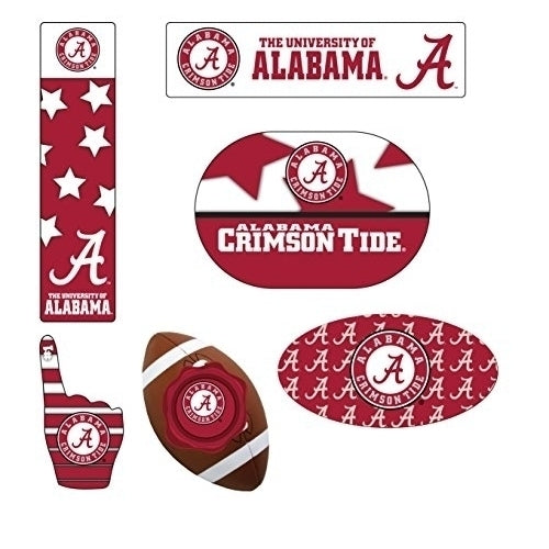 Alabama Crimson Tide 6 Piece Peel and Stick Decal Tailgate Set Image 1