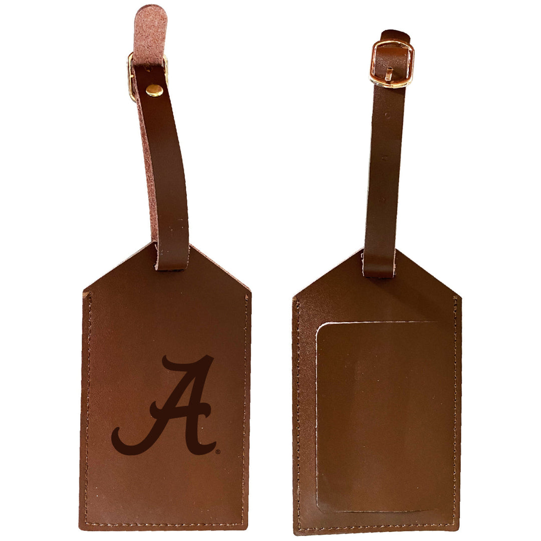 Elegant Alabama Crimson Tide NCAA Leather Luggage Tag with Engraved Logo Image 1