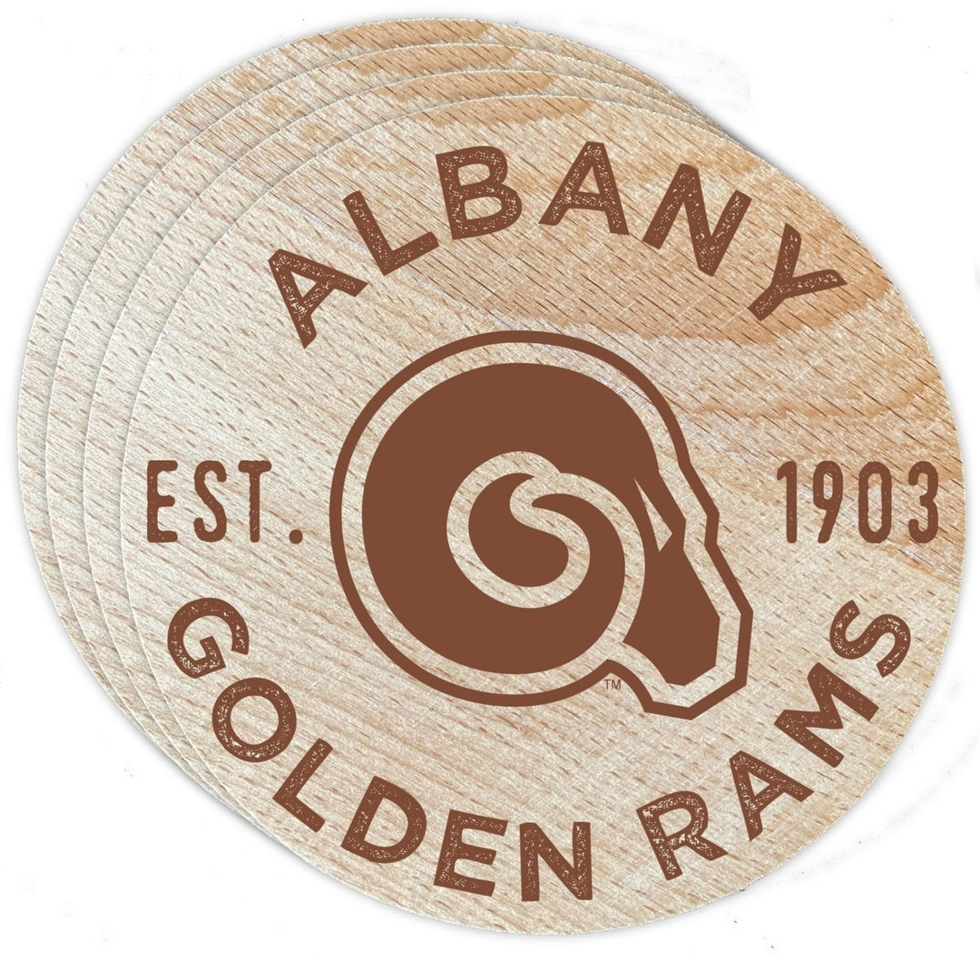 Albany State University Officially Licensed Wood Coasters (4-Pack) - Laser Engraved, Never Fade Design Image 1