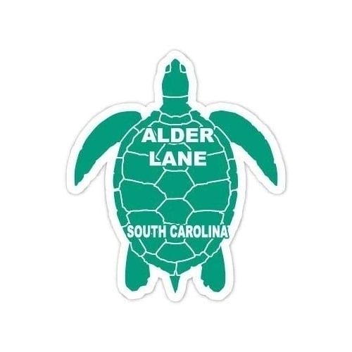 Alder Lane South Carolina Souvenir 4 Inch Green Turtle Shape Decal Sticker Image 1