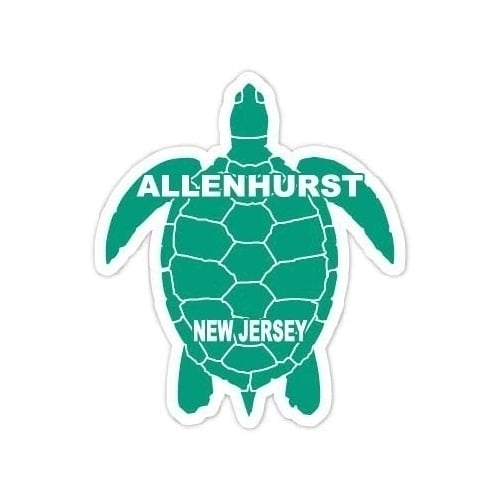 Allenhurst Jersey Souvenir 4 Inch Green Turtle Shape Decal Sticker Image 1