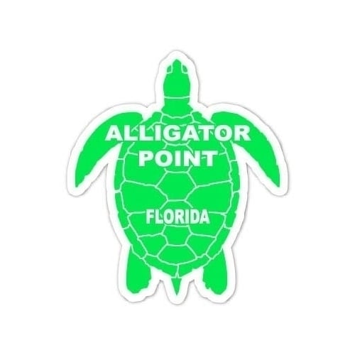 Alligator Point Florida Souvenir 4 Inch Green Turtle Shape Decal Sticker Image 1