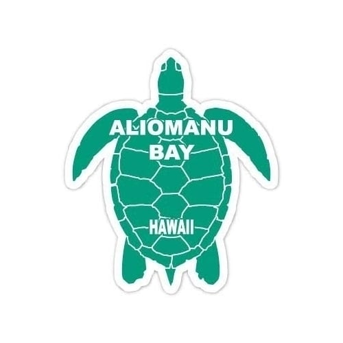 Aliomanu Bay Hawaii Souvenir 4 Inch Green Turtle Shape Decal Sticker Image 1