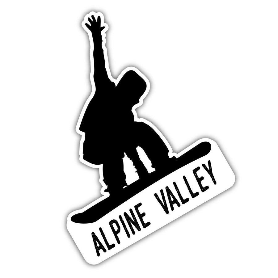 Alpine Valley Michigan Ski Adventures Souvenir 4 Inch Vinyl Decal Sticker Board Design Image 1