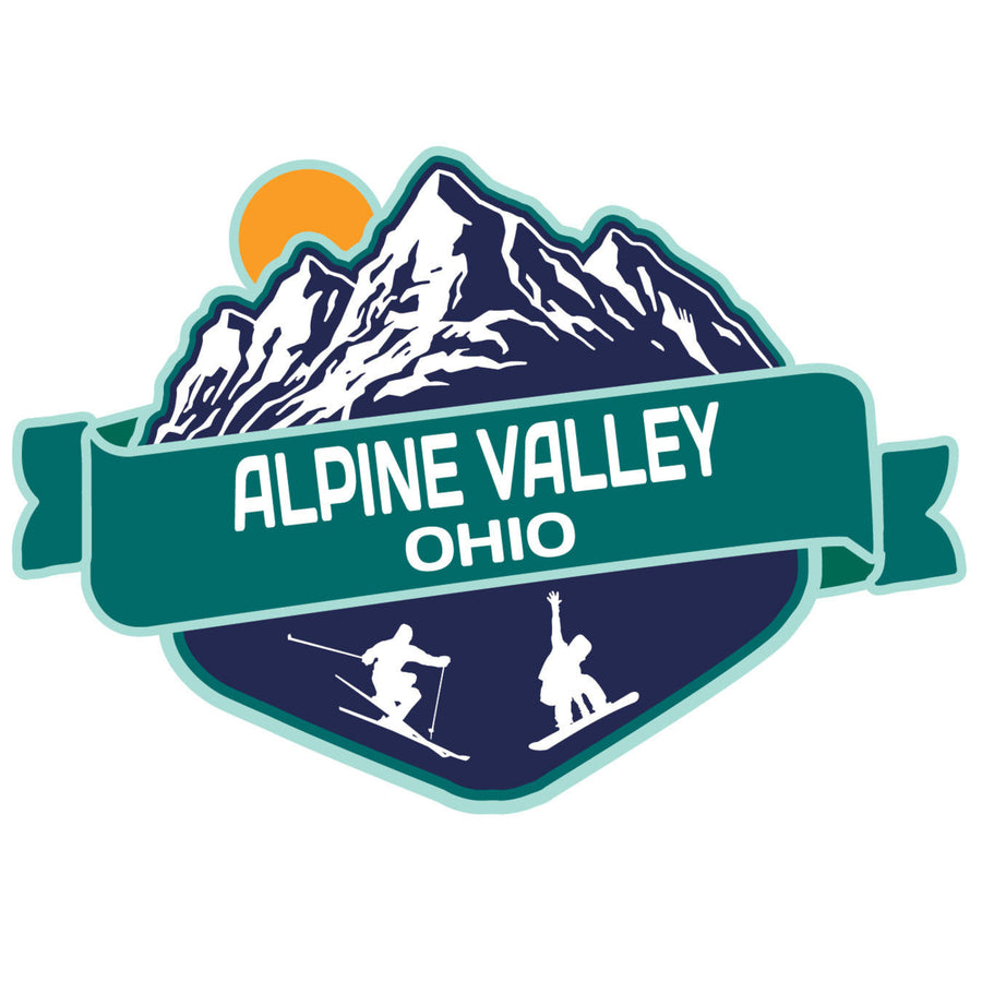 Alpine Valley Ohio Ski Adventures Souvenir 4 Inch Vinyl Decal Sticker Mountain Design Image 1