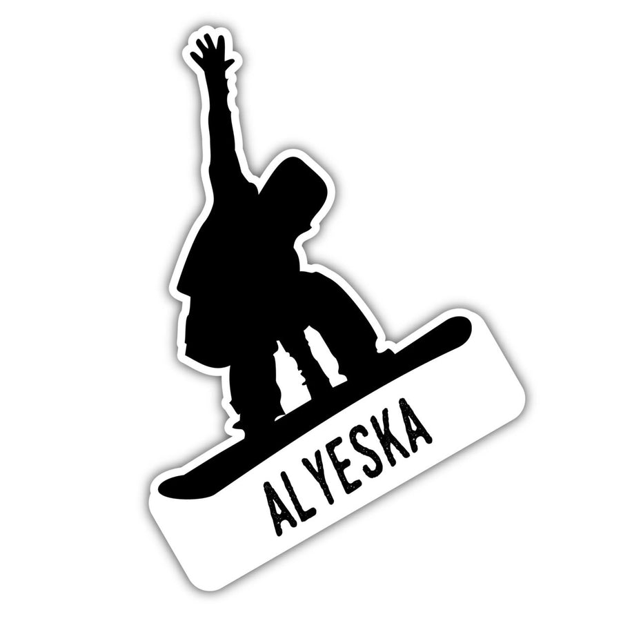 Alyeska Alaska Ski Adventures Souvenir 4 Inch Vinyl Decal Sticker Board Design Image 1