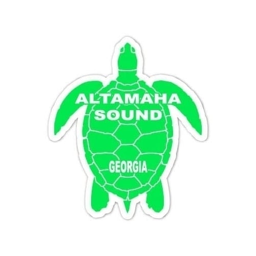 Altamaha Sound Georgia 4 Inch Green Turtle Shape Decal Sticker Image 1