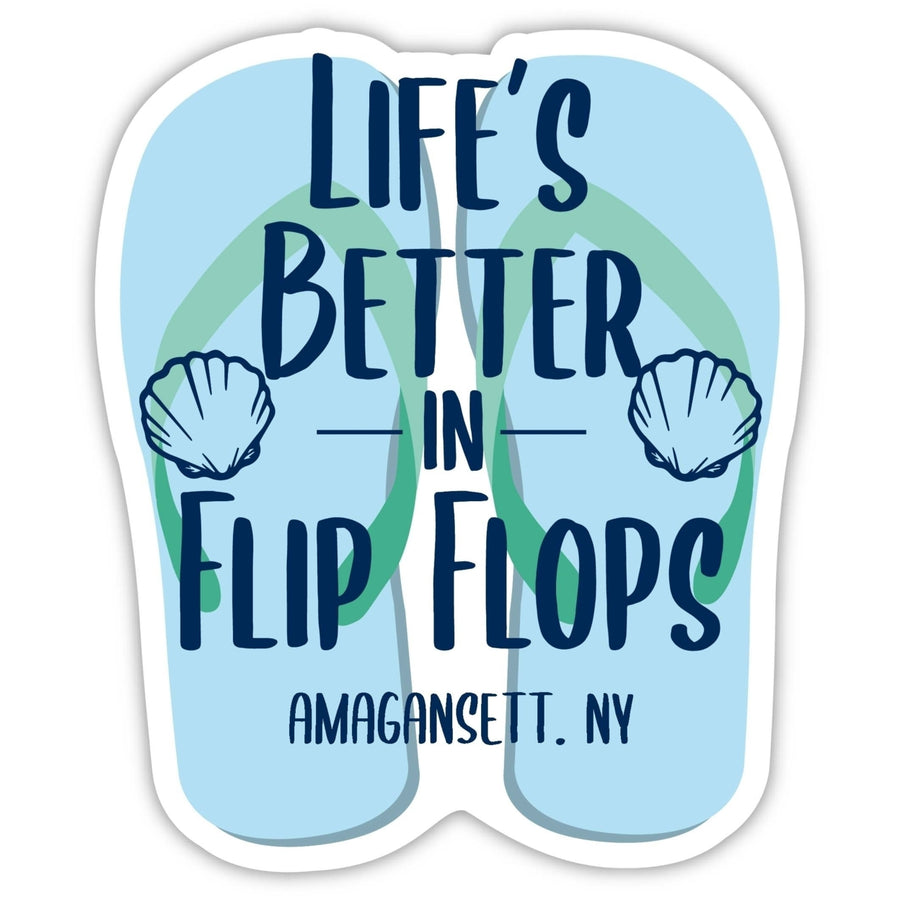 Amagansett York Souvenir 4 Inch Vinyl Decal Sticker Flip Flop Design Image 1