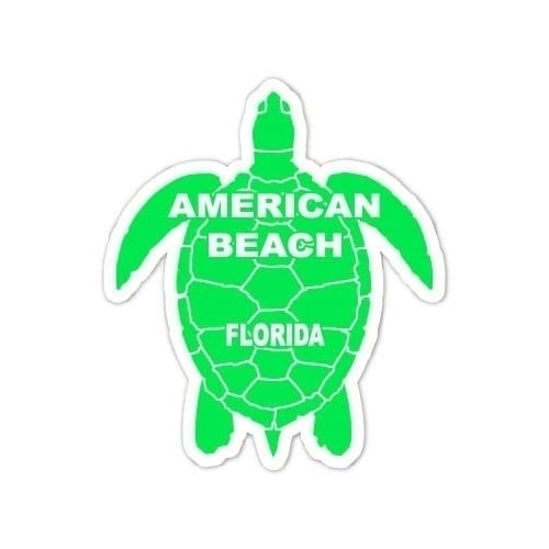 American Beach Florida Souvenir 4 Inch Green Turtle Shape Decal Sticker Image 1