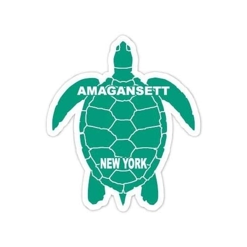 Amagansett York Souvenir 4 Inch Green Turtle Shape Decal Sticker Image 1