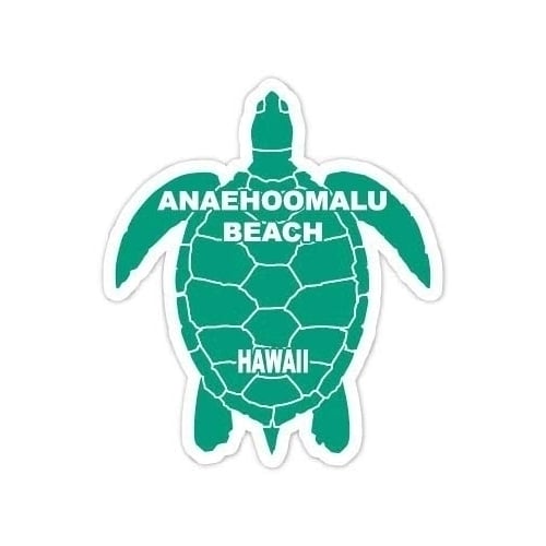 Anaehoomalu Beach Hawaii Souvenir 4 Inch Green Turtle Shape Decal Sticker Image 1