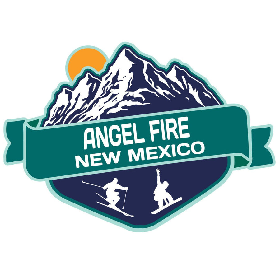 Angel Fire Mexico Ski Adventures Souvenir 4 Inch Vinyl Decal Sticker Mountain Design Image 1