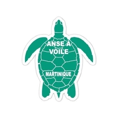 ANSE  Voile Martinique 4 Inch Green Turtle Shape Decal Sticker Image 1