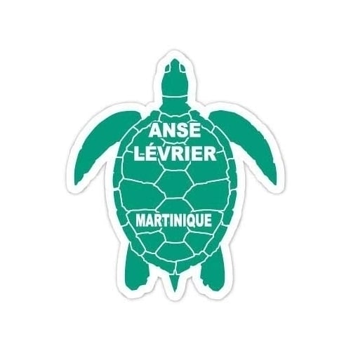 ANSE L vrier Martinique 4 Inch Green Turtle Shape Decal Sticker Image 1