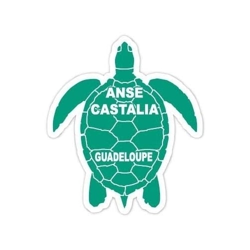 ANSE Castalia Guadeloupe 4 Inch Green Turtle Shape Decal Sticker Image 1