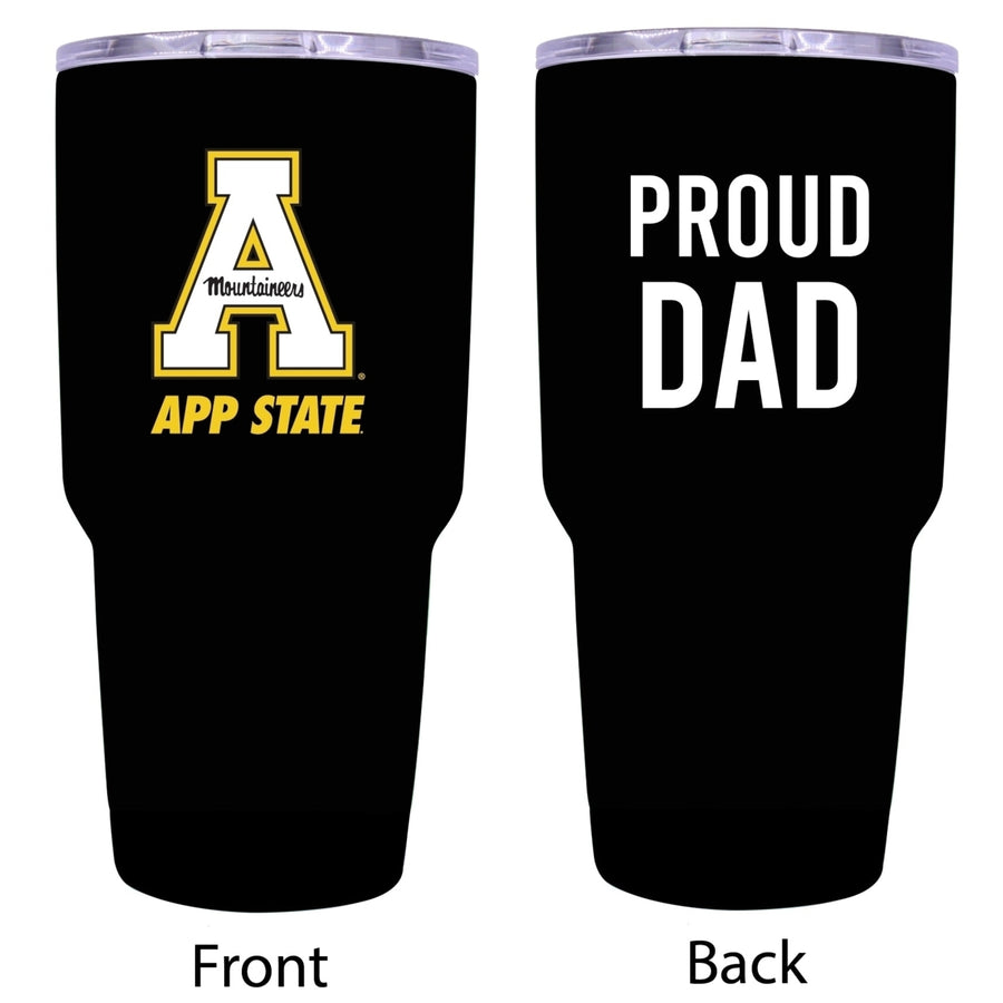 Appalachian State Proud Dad 24 oz Insulated Stainless Steel Tumbler Black Image 1