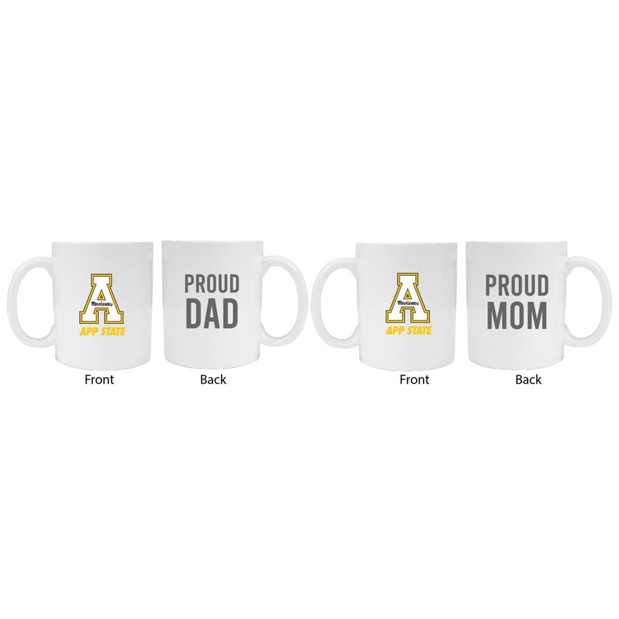 Appalachian State Proud Mom And Dad White Ceramic Coffee Mug 2 pack (White) Image 1