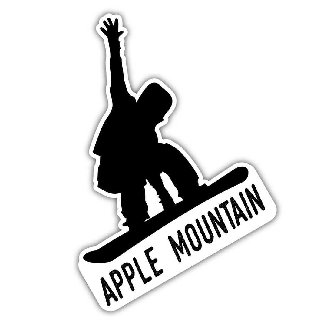 Apple Mountain Michigan Ski Adventures Souvenir 4 Inch Vinyl Decal Sticker Mountain Design Image 1