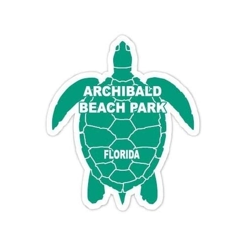 Archibald Beach Park Florida 4 Inch Green Turtle Shape Decal Sticker Image 1