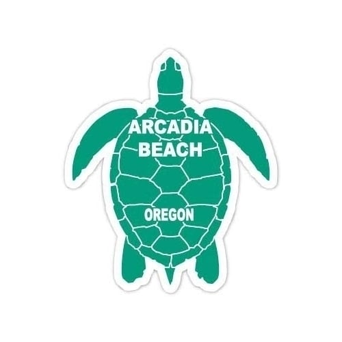 Arcadia Beach Oregon 4 Inch Green Turtle Shape Decal Sticker Image 1