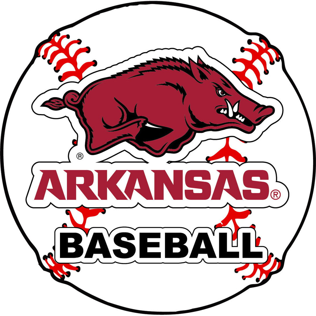 Arkansas Razorbacks 4-Inch Round Baseball NCAA Passion Vinyl Decal Sticker Image 1