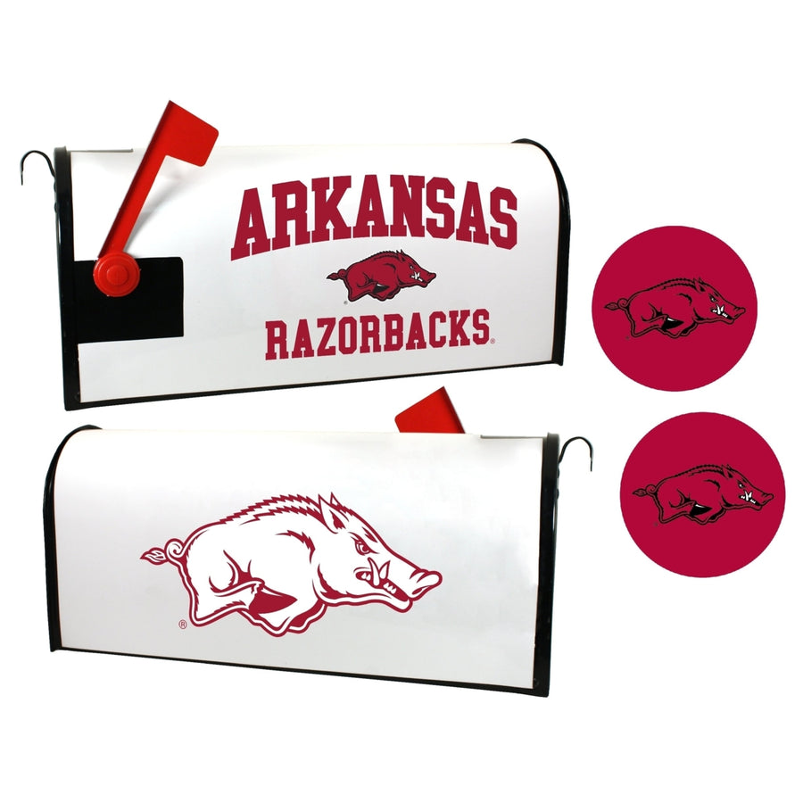 Arkansas Razorbacks NCAA Officially Licensed Mailbox Cover and Sticker Set Image 1