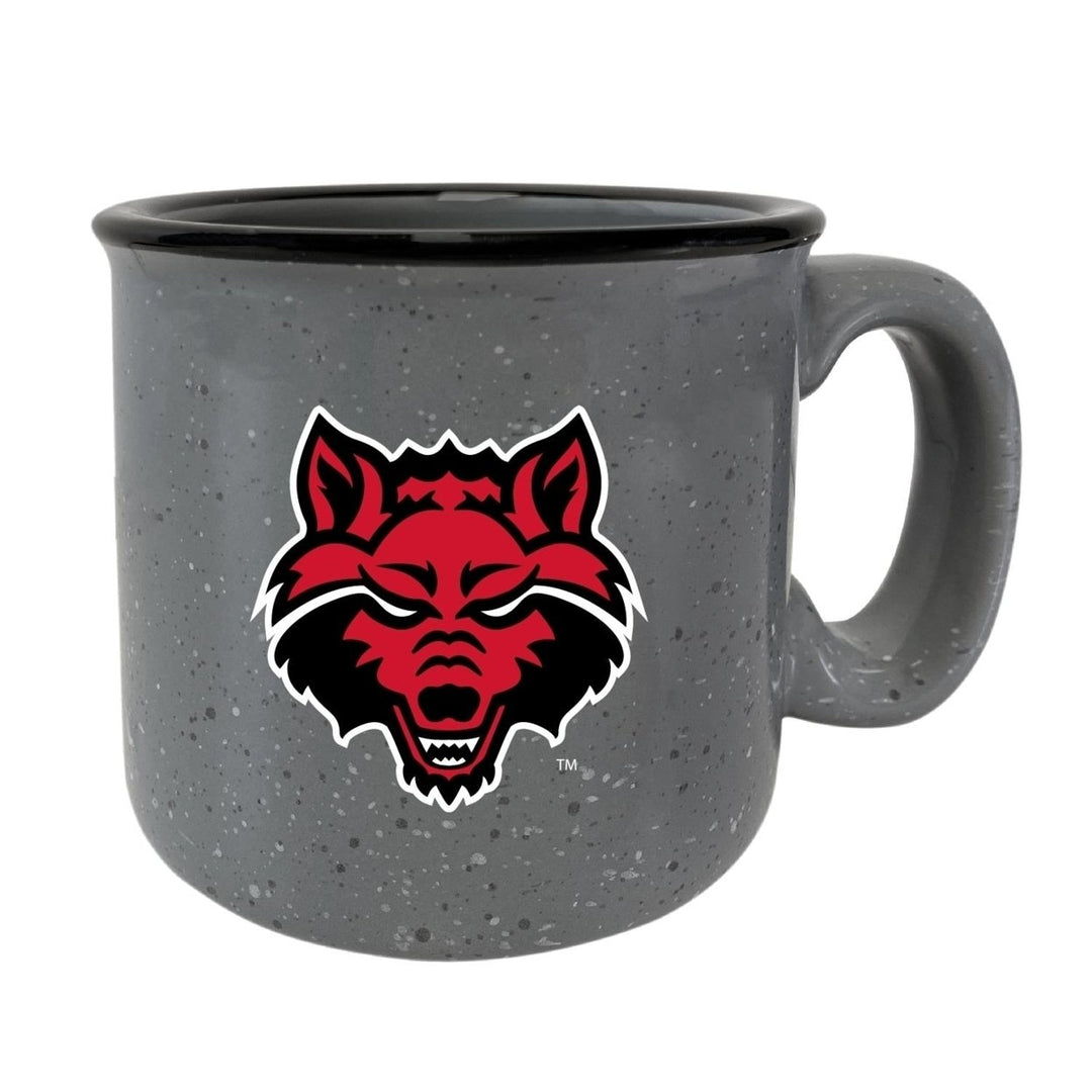 Arkansas State 8 oz Speckled Ceramic Camper Coffee Mug (Gray). Image 1