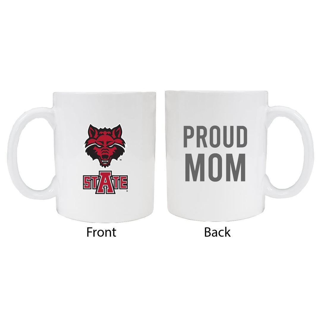 Arkansas State Proud Mom White Ceramic Coffee Mug - White (2 Pack) Image 1