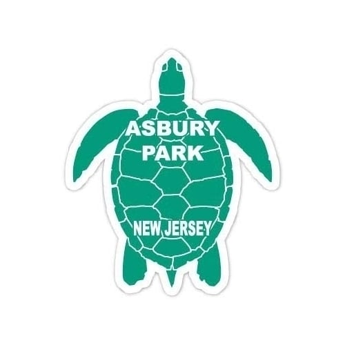 Asbury Park Jersey Souvenir 4 Inch Green Turtle Shape Decal Sticker Image 1