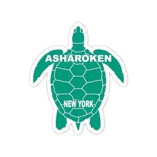 Asharoken York Souvenir 4 Inch Green Turtle Shape Decal Sticker Image 1