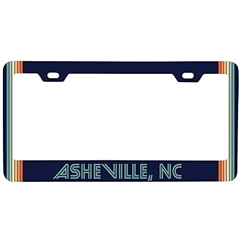 Asheville North Carolina Car Metal License Plate Frame Retro Design Image 1