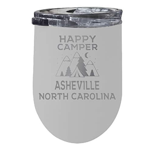 Asheville North Carolina Souvenir 12 oz White Laser Etched Insulated Wine Stainless Steel Tumbler Image 1