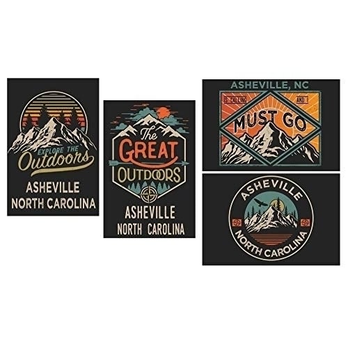 Asheville North Carolina Souvenir 2x3 Inch Fridge Magnet The Great Outdoors Design 4-Pack Image 1