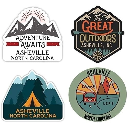 Asheville North Carolina Souvenir 4-Inch Each Fridge Magnet 4-Pack Image 1