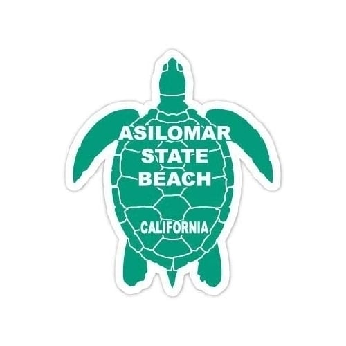 Asilomar State Beach California Souvenir 4 Inch Green Turtle Shape Decal Sticker Image 1