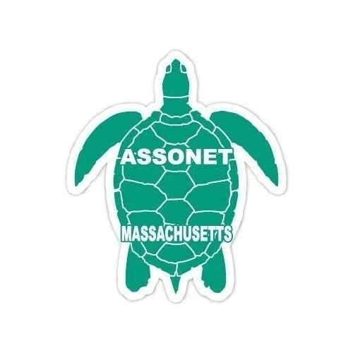 Assonet Massachusetts Souvenir 4 Inch Green Turtle Shape Decal Sticker Image 1