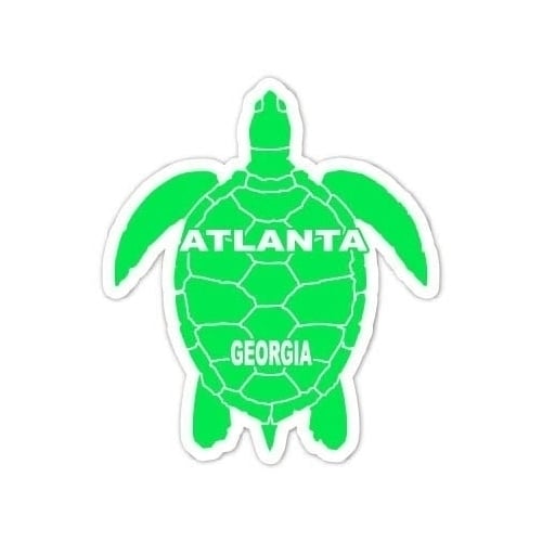 Atlanta Georgia 4 Inch Green Turtle Shape Decal Sticker Image 1