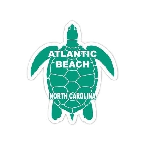 Atlantic Beach North Carolina Souvenir 4 Inch Green Turtle Shape Decal Sticker Image 1