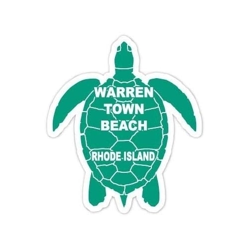 Atlantic Beach Rhode Island 4 Inch Green Turtle Shape Decal Sticker Image 1