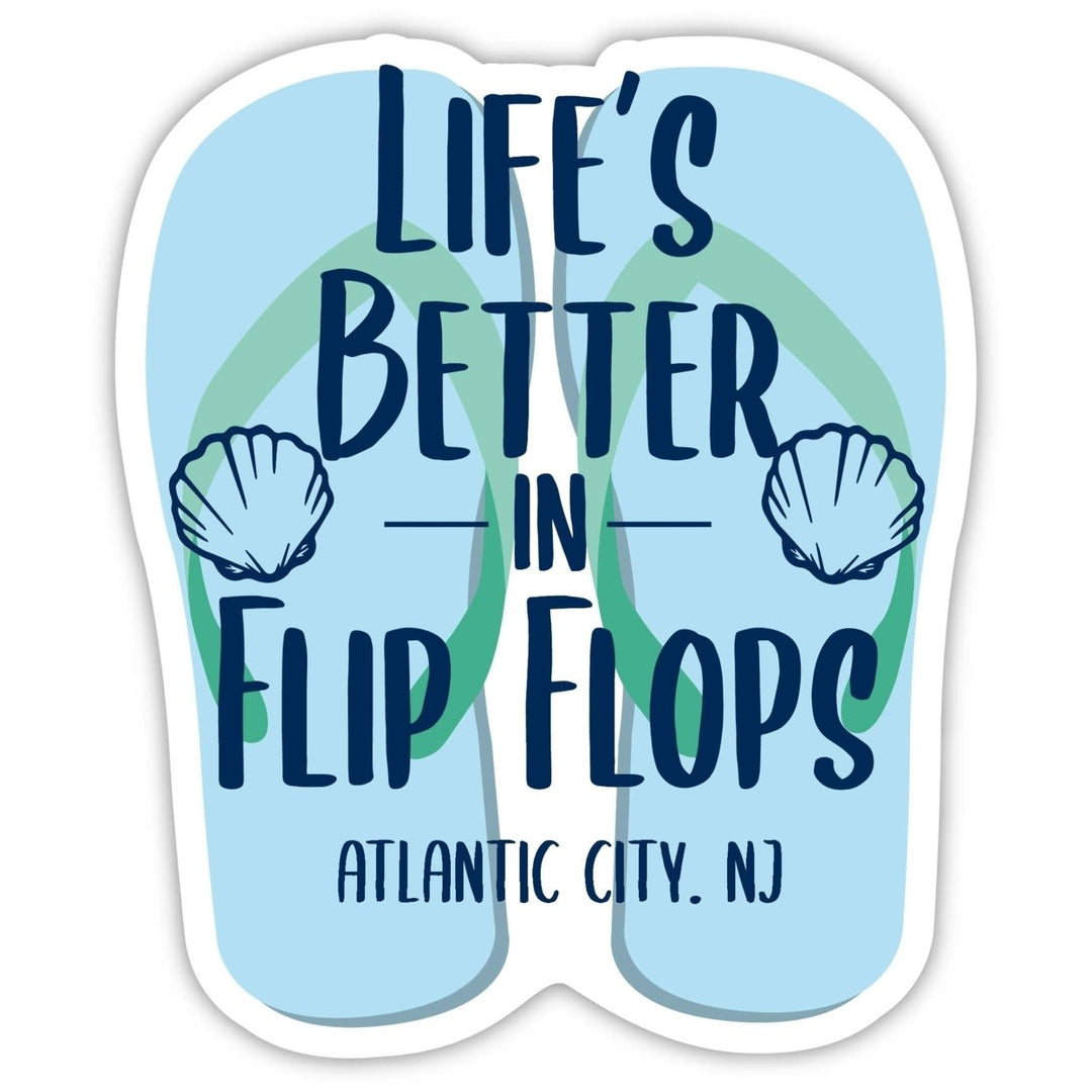 Atlantic City Jersey Souvenir 4 Inch Vinyl Decal Sticker Flip Flop Design Image 1