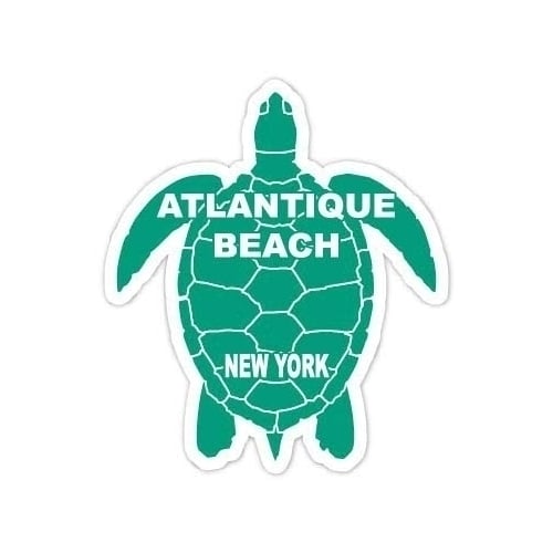 Atlantique Beach York Souvenir 4 Inch Green Turtle Shape Decal Sticker Image 1