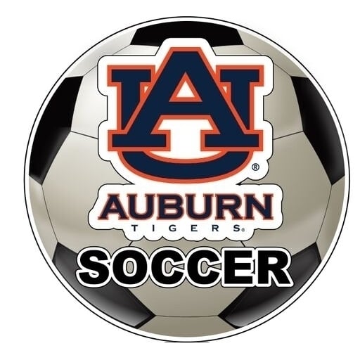 Auburn Tigers 4-Inch Round Soccer Ball NCAA Soccer Passion Vinyl Sticker Image 1