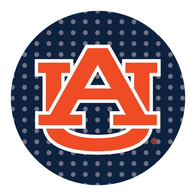 Auburn Tigers Polka Dot 4-Inch Round Shape NCAA High-Definition Magnet - Versatile Metallic Surface Adornment Image 1