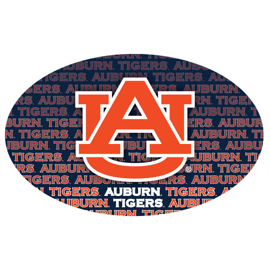 Auburn Tigers 4-Inch Oval Shape Repeating Wordmark Text NCAA Vinyl Decal Sticker for Fans, Students, and Alumni Image 1