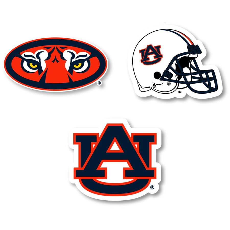 Auburn Tigers 3 Pack 4-Inch Each NCAA Durable School Spirit Vinyl Decal Sticker Image 1