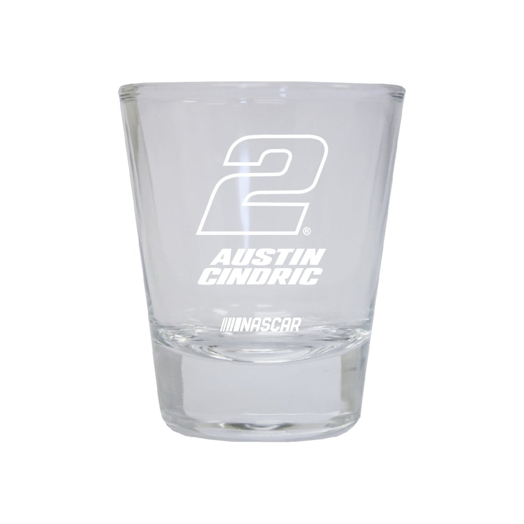 Austin Cindric 2 Nascar Etched Round Shot Glass for 2022 Image 1