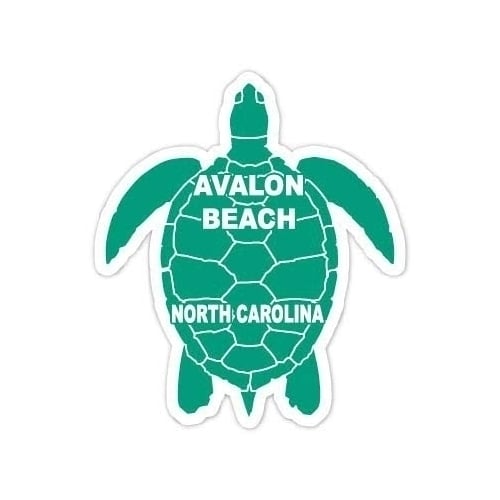 Avalon Beach North Carolina 4 Inch Green Turtle Shape Decal Sticker Image 1