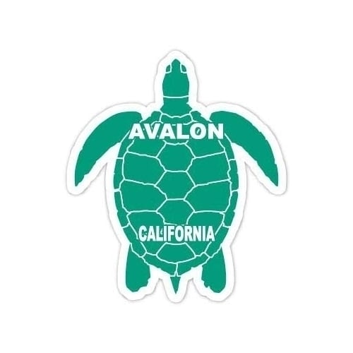 Avalon California Souvenir 4 Inch Green Turtle Shape Decal Sticker Image 1