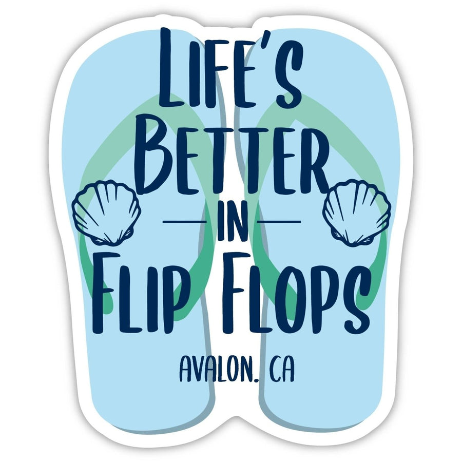 Avalon California Souvenir 4 Inch Vinyl Decal Sticker Flip Flop Design Image 1